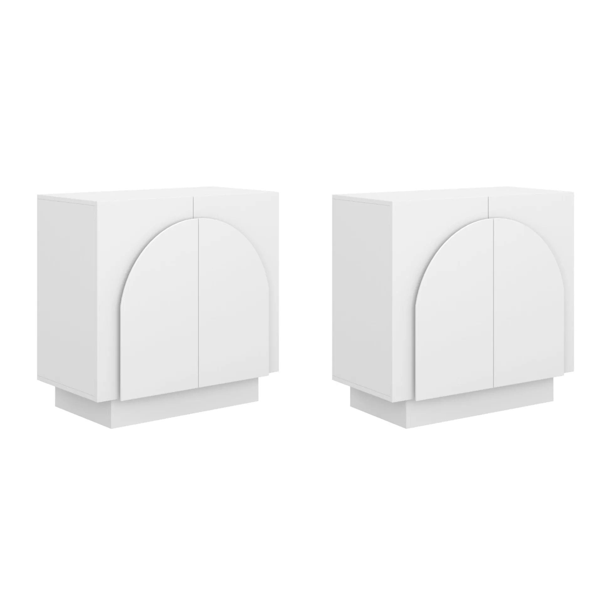 Wood Arched TV Console Stand for TVs up to 65" White