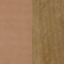 Wood Bed Frame in Light Brown Faux Leather | Size King