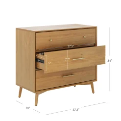 Wood Bedroom Set with Dresser and 2 Nightstands Light Acacia