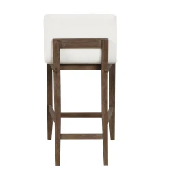 Wood Boucle Counter Height Bar Stool Dark Brown