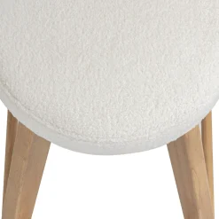 Wood Boucle Counter Height Swivel Counter Stool White Oak (Set of 4)