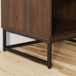 Wood Cabinet Herringbone Nightstand Walnut