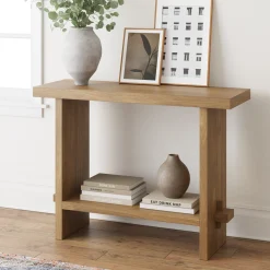 Wood Console Table Light Brown