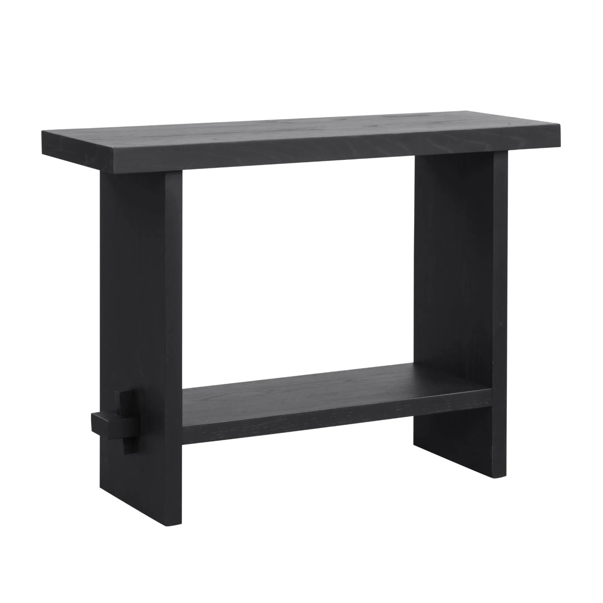 Wood Console Tables Black Oak (Set of 2)