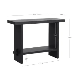 Wood Console Tables Black Oak (Set of 2)