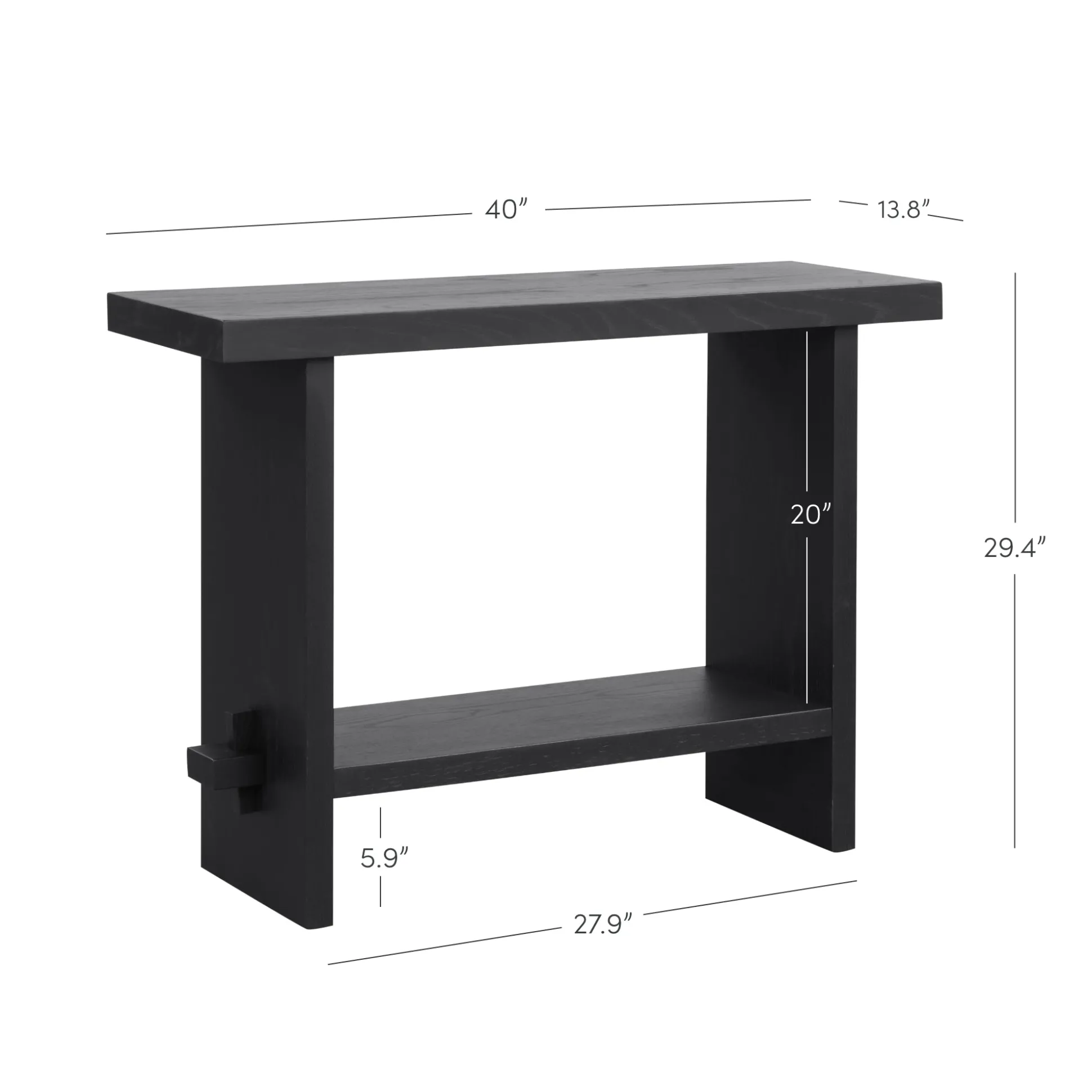 Wood Console Tables Black Oak (Set of 2)