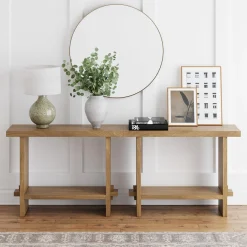 Wood Console Tables Light Brown (Set of 2)