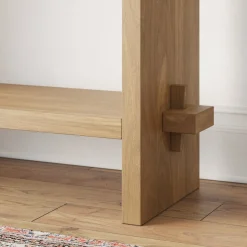 Wood Console Tables Light Brown (Set of 2)