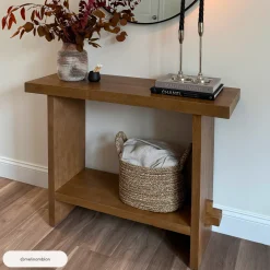 Wood Console Tables Light Brown (Set of 2)
