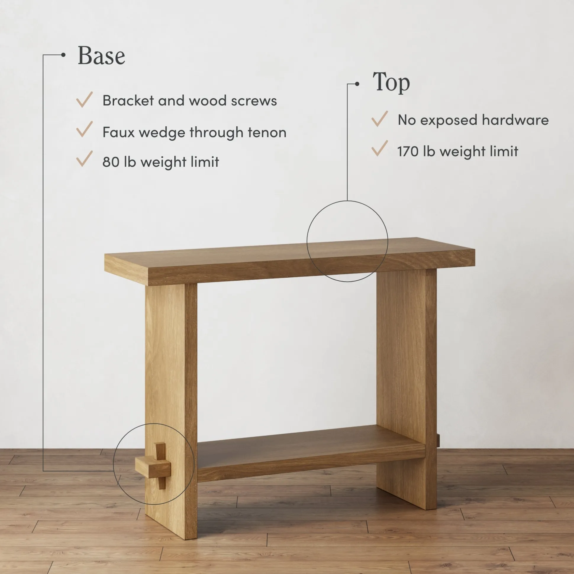 Wood Console Tables Light Brown (Set of 2)