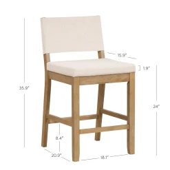 Wood Counter Height Bar Stools Light Brown Flax (Set of 4)