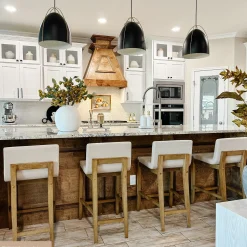 Wood Counter Height Bar Stools Light Brown (Set of 4)