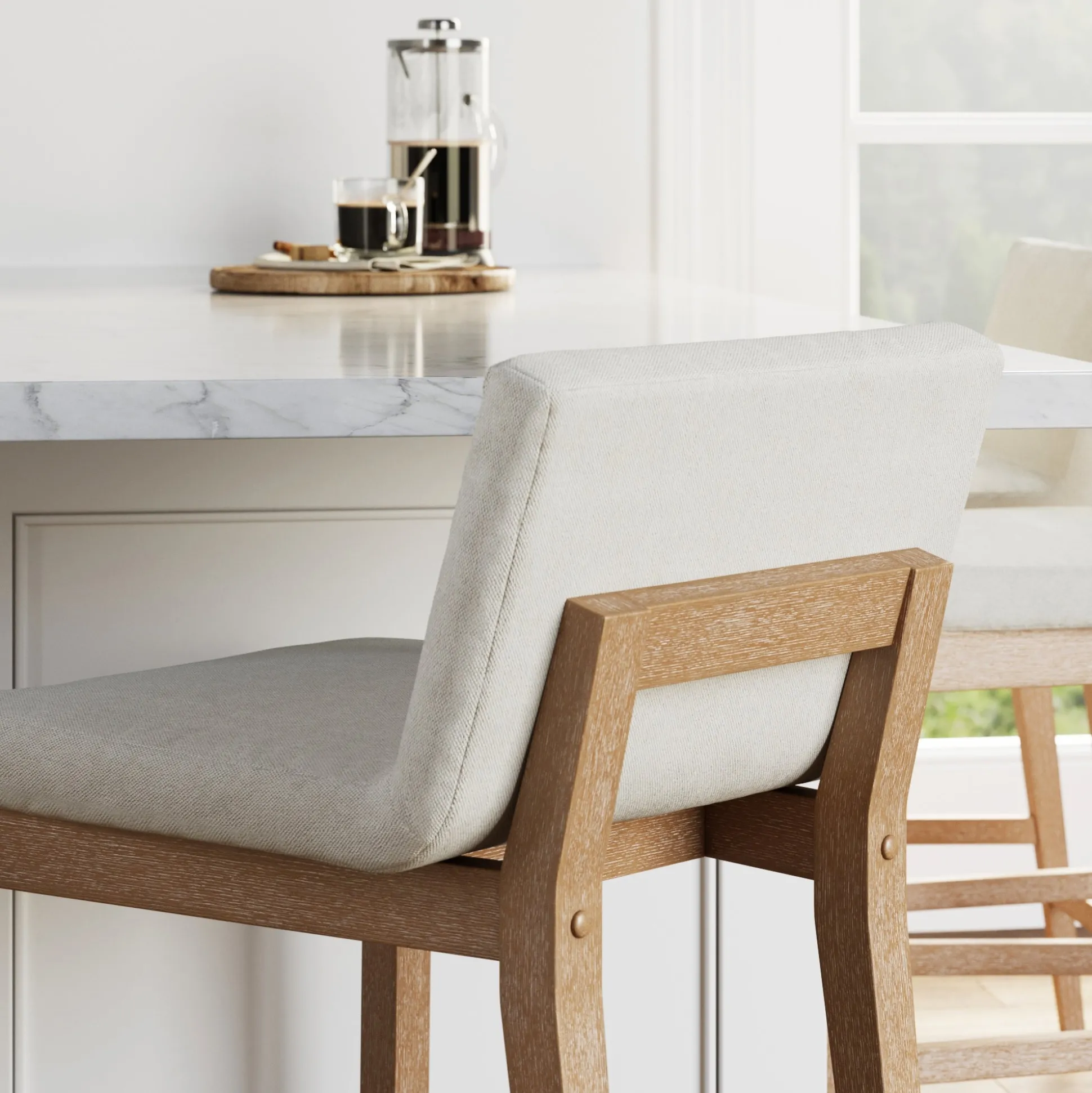 Wood Counter Height Bar Stools Light Brown (Set of 4)
