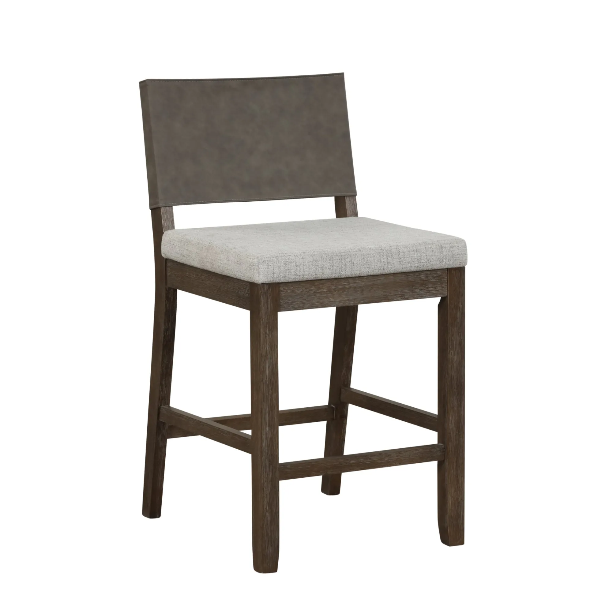 Wood Counter Height Bar Stools Dark Brown Ivory (Set of 3)