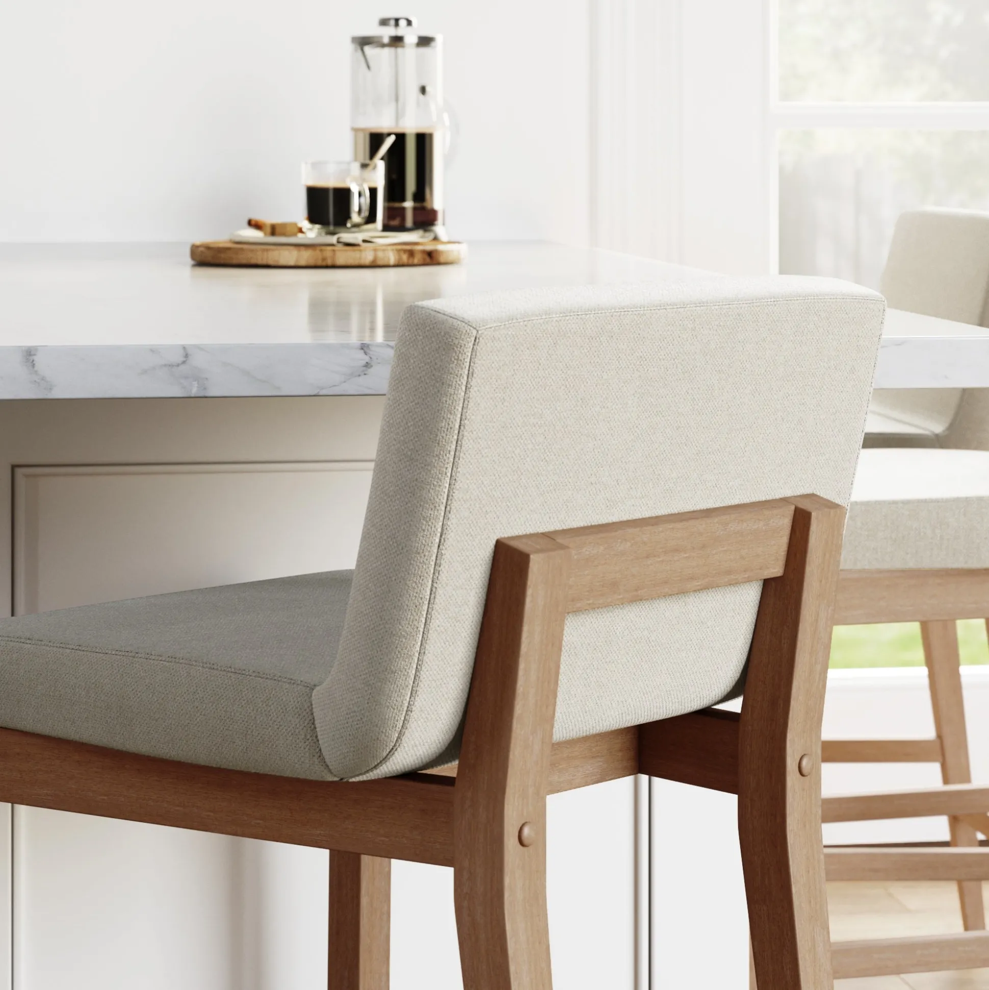 Wood Counter Height Bar Stools Light Brown (Set of 3)