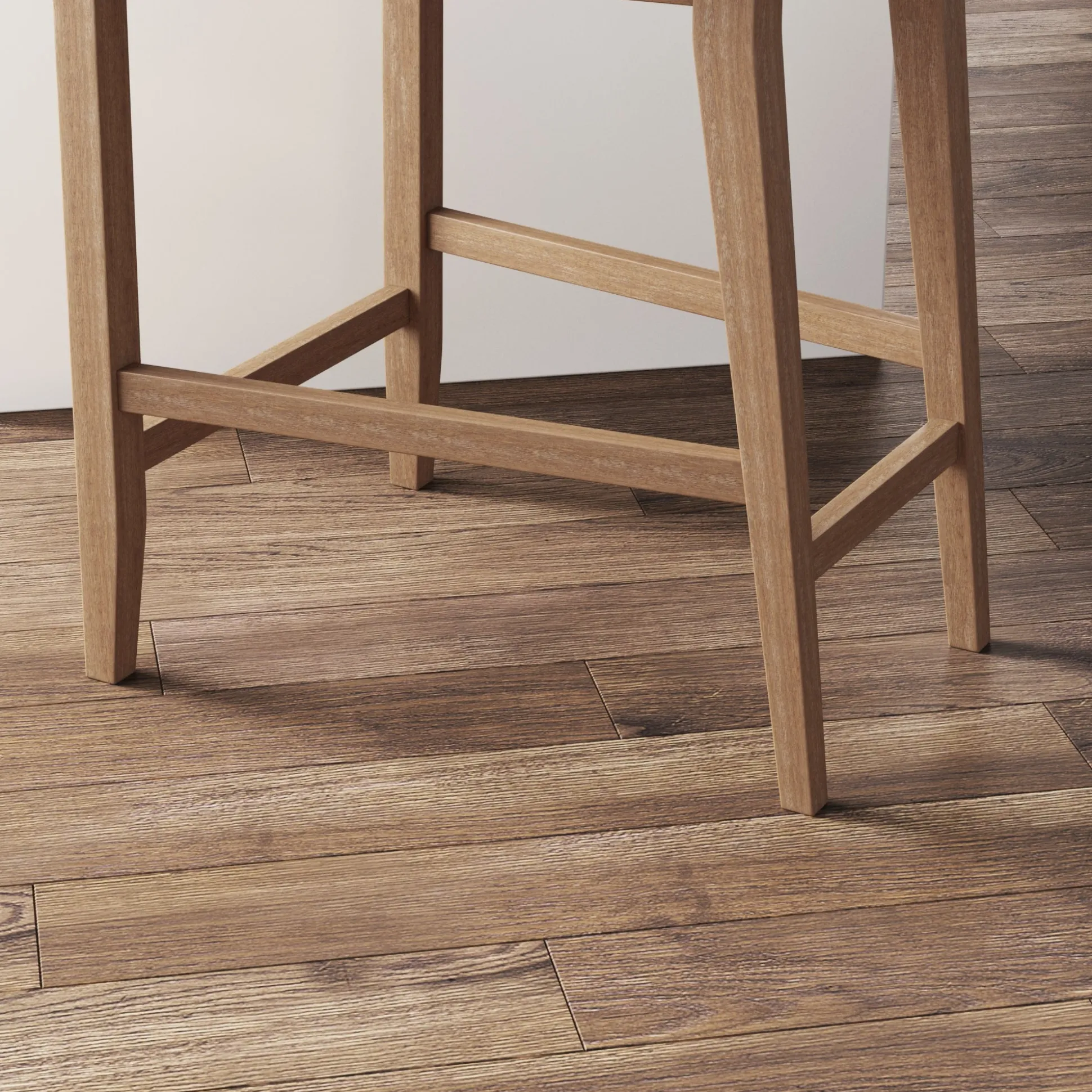 Wood Counter Height Bar Stools Light Brown (Set of 3)