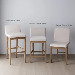 Wood Counter Height Bar Stools Light Brown (Set of 3)