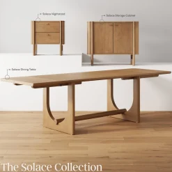 Wood Dining Room Table with Leaf Extension for 8