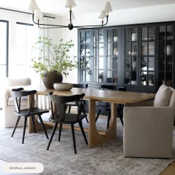 Wood Dining Room Table with Leaf Extension for 8