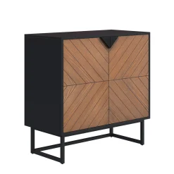 Wood 2-Door TV Console for TVs up to 65