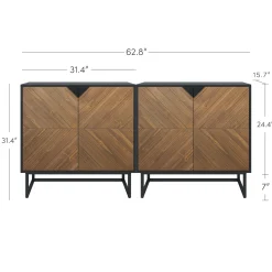 Wood 2-Door TV Console for TVs up to 65