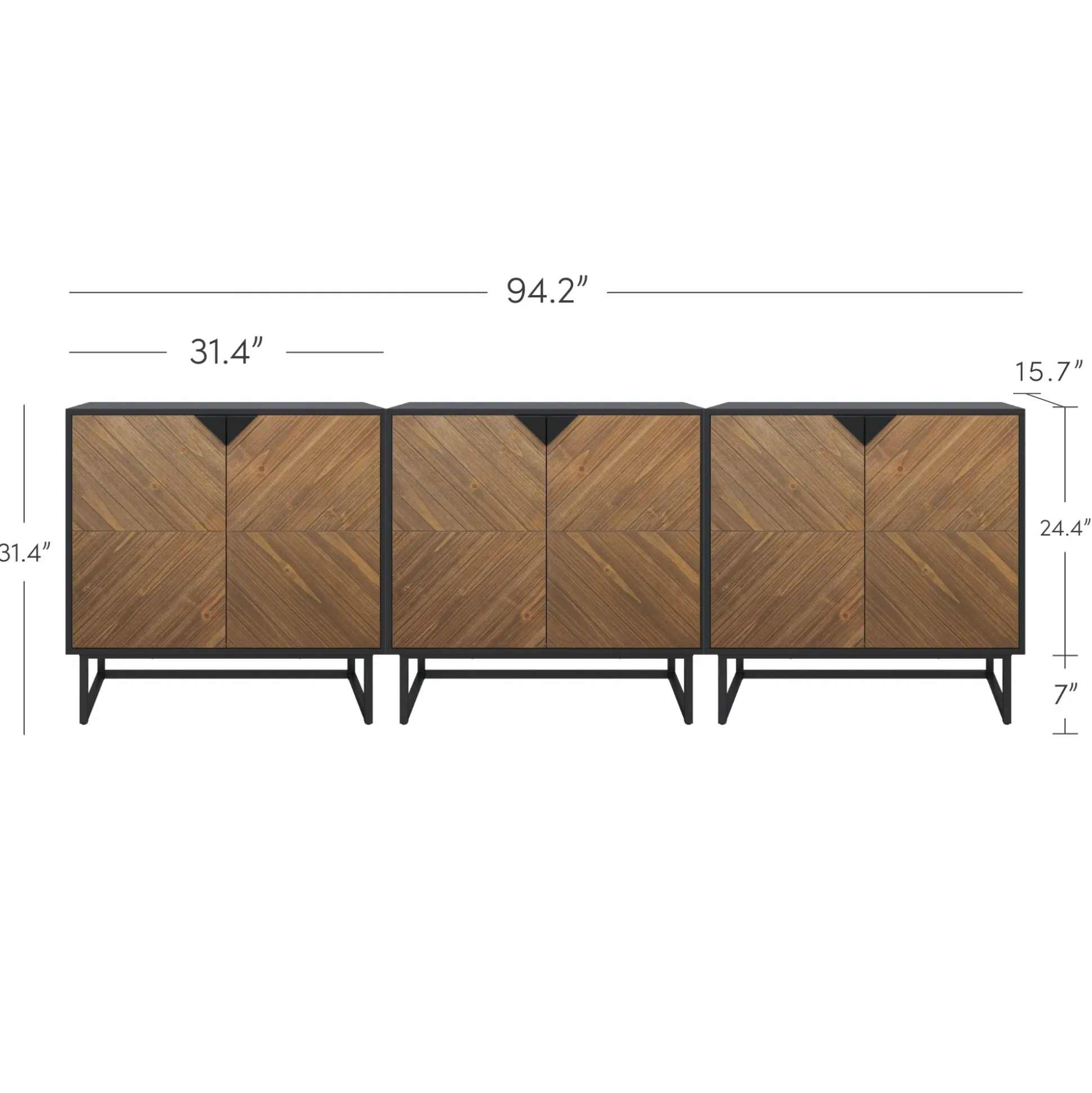 Wood 2-Door TV Console for TVs up to 75" Brushed Fir