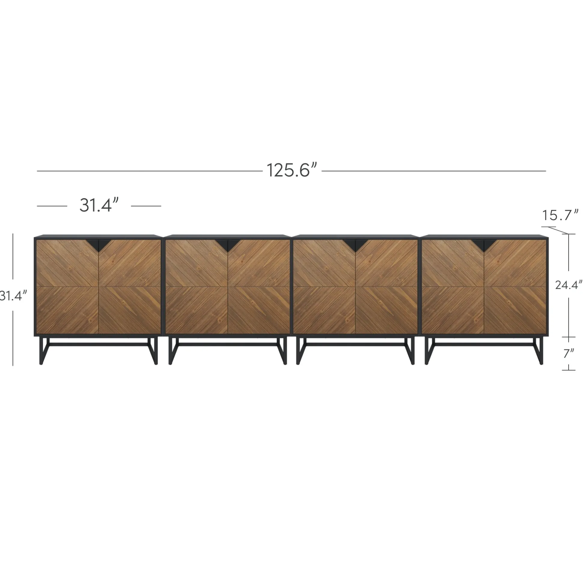 Wood 2-Door TV Console for TVs up to 100" Brushed Fir