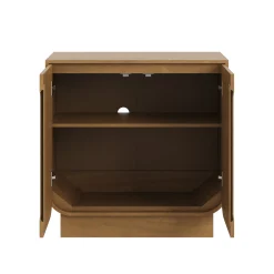 Wooden Arched Accent Cabinet or Kitchen Credenza Light Brown (Set of 2)