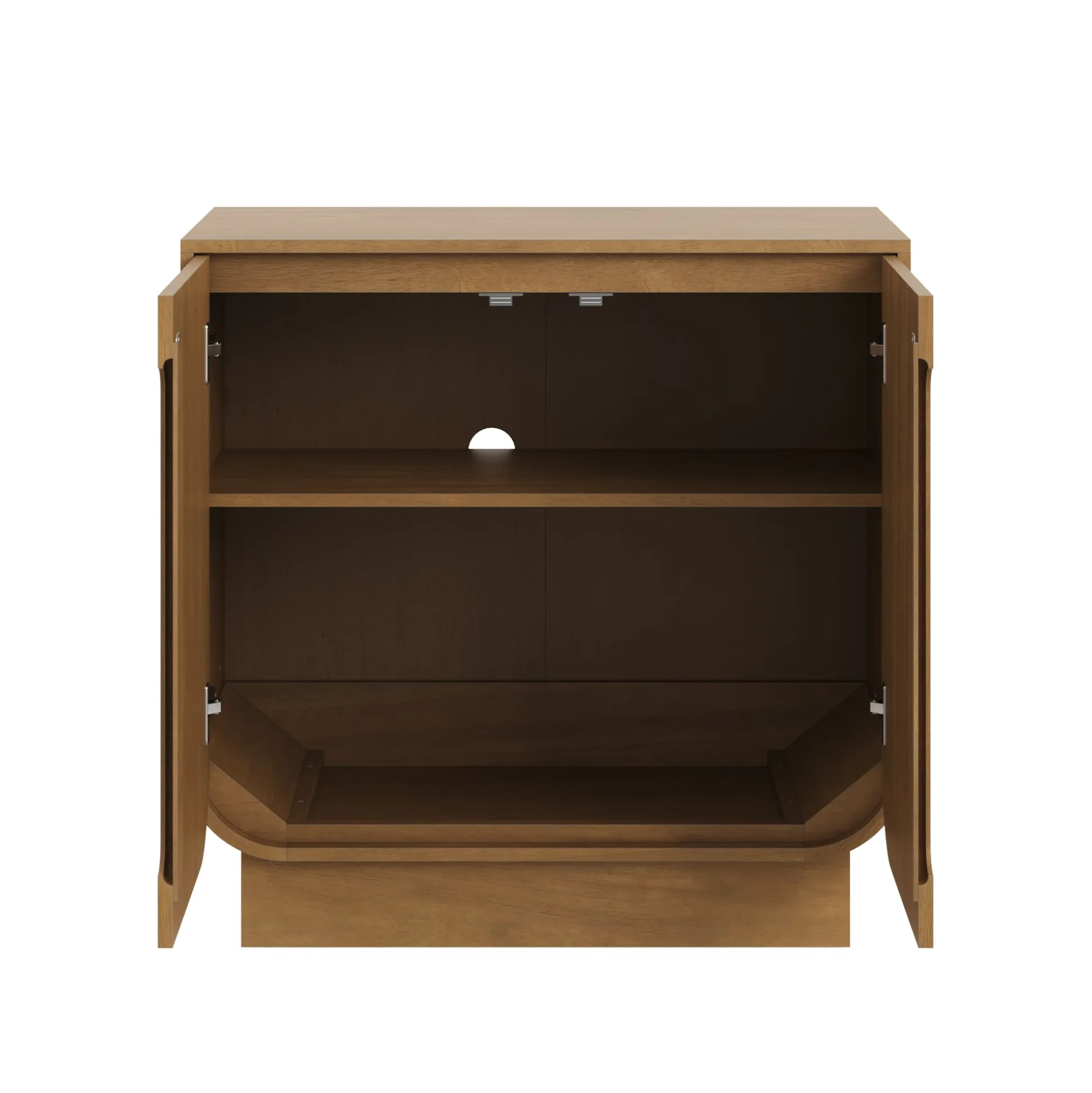 Wooden Arched TV Console Stand Light Brown for TVs up to 65"