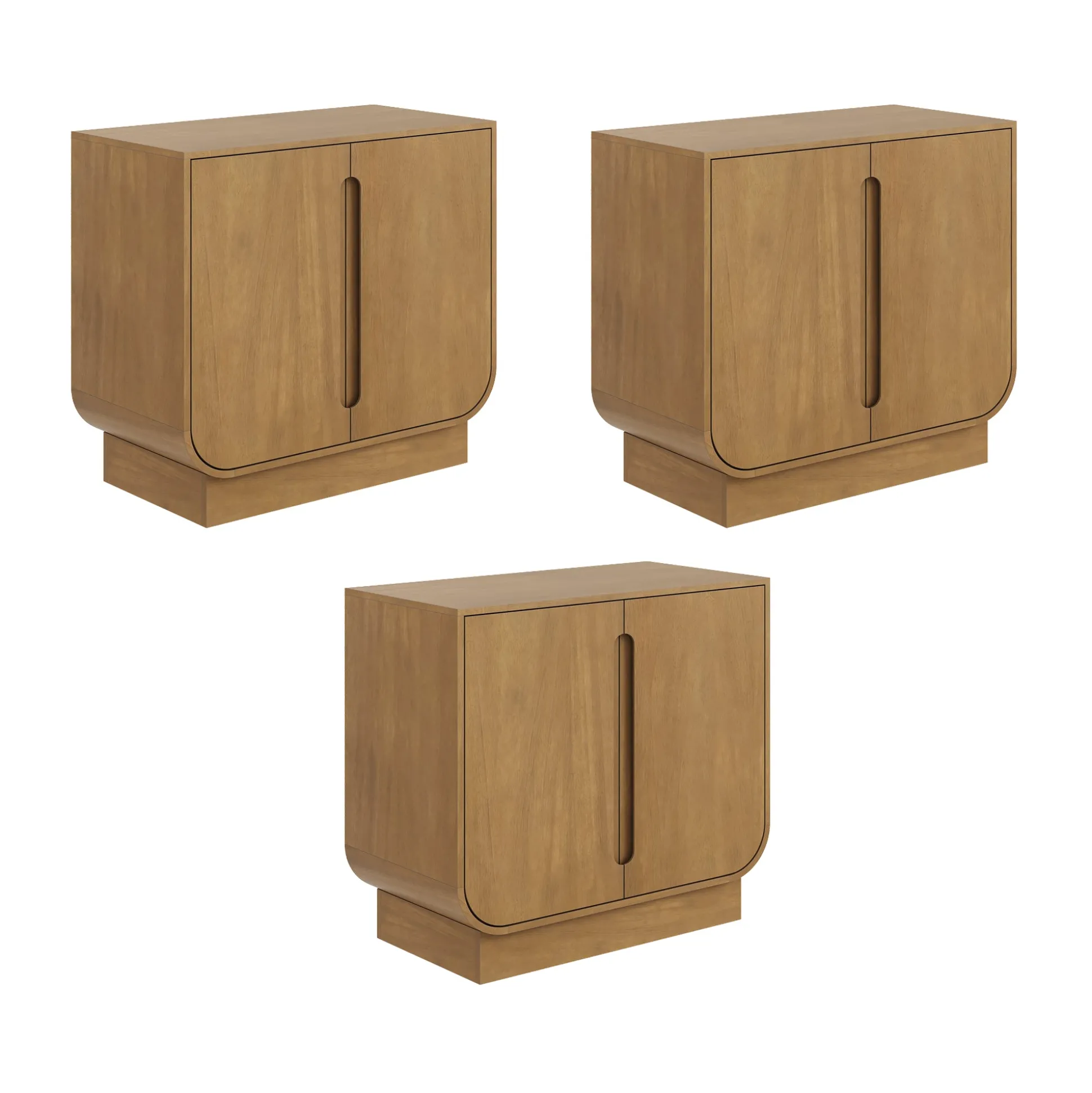 Wooden Arched TV Console Stand Light Brown for TVs up to 75"