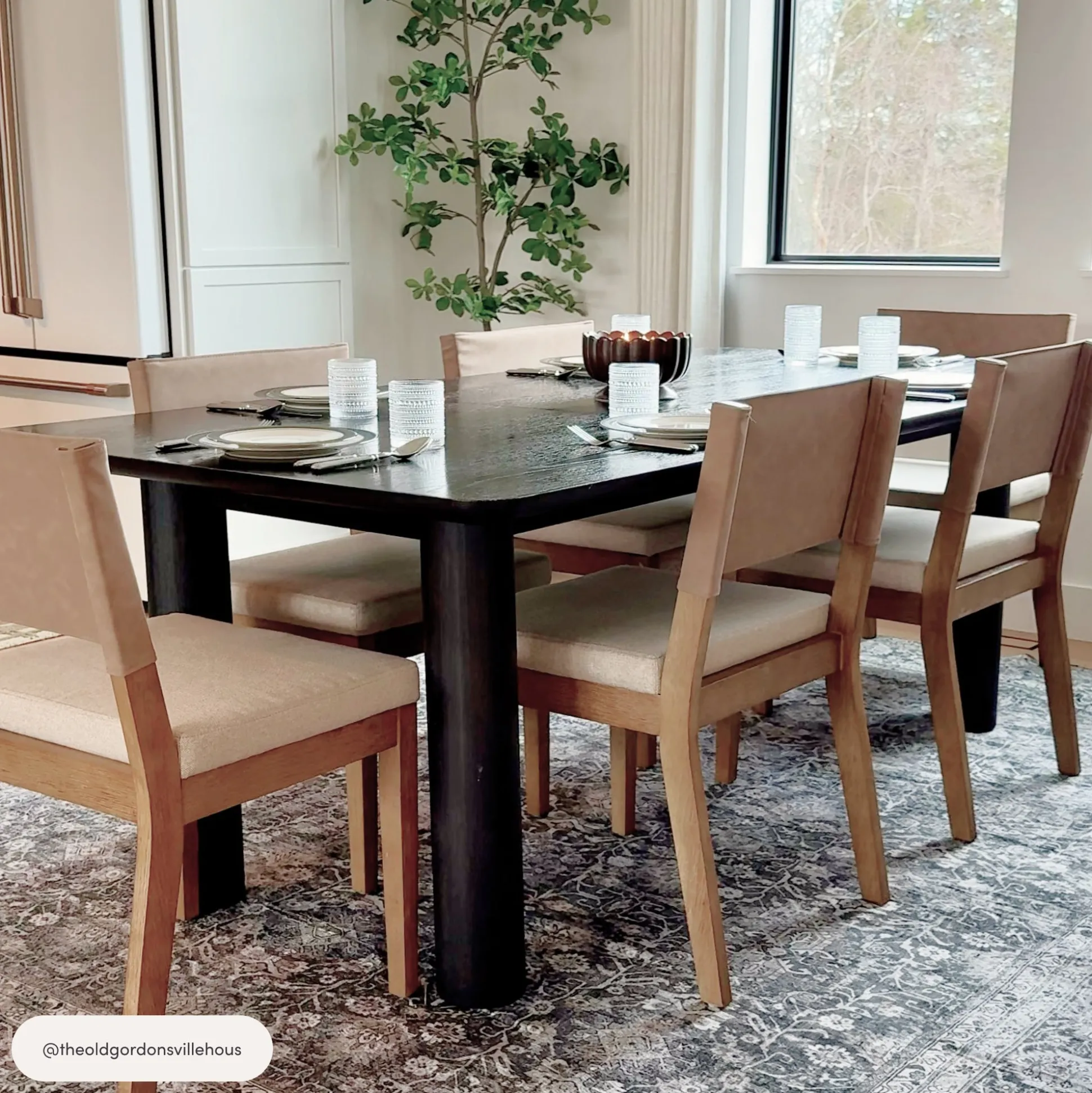 Wood & Faux Leather Dining Chairs Light Brown (Set of 6)