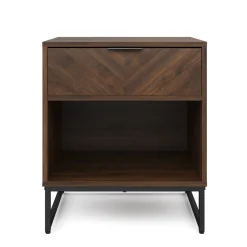 Wood Herringbone Nightstands Nutmeg (Set of 2)