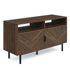 Wood Herringbone TV Cabinet Walnut