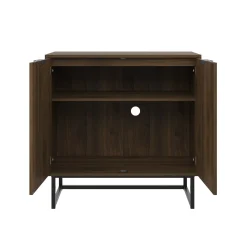 Wood Herringbone TV Console for TVs up to 100" Walnut