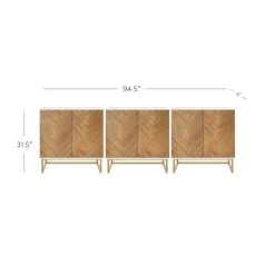 Wood Herringbone TV Console for TVs up to 75