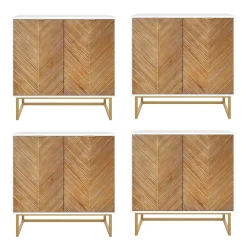Wood Herringbone TV Console for TVs up to 100