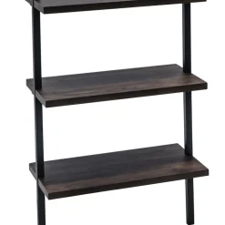 Wood & Metal Wall Mount Office Desk Set Nutmeg