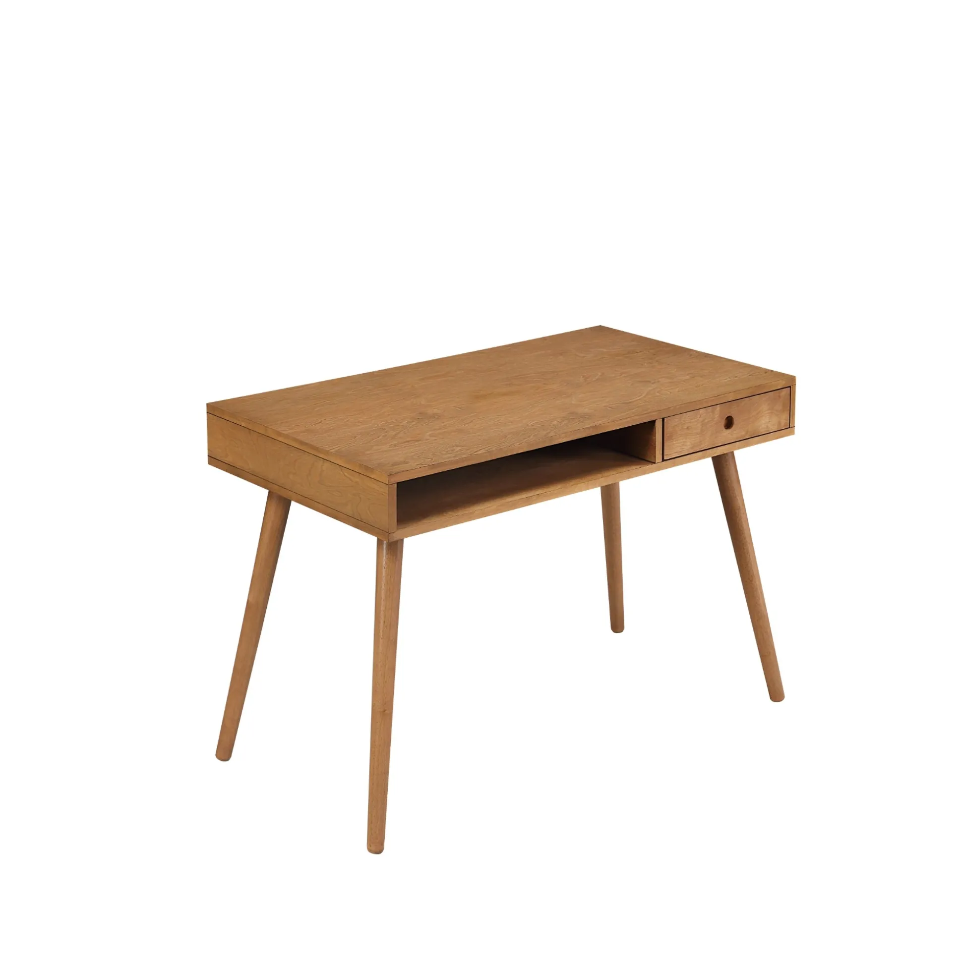 Wood Mid-Century Modern Writing Desk with Drawer