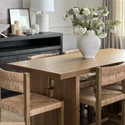 Wood Modern Farmhouse Dining Table Light Brown
