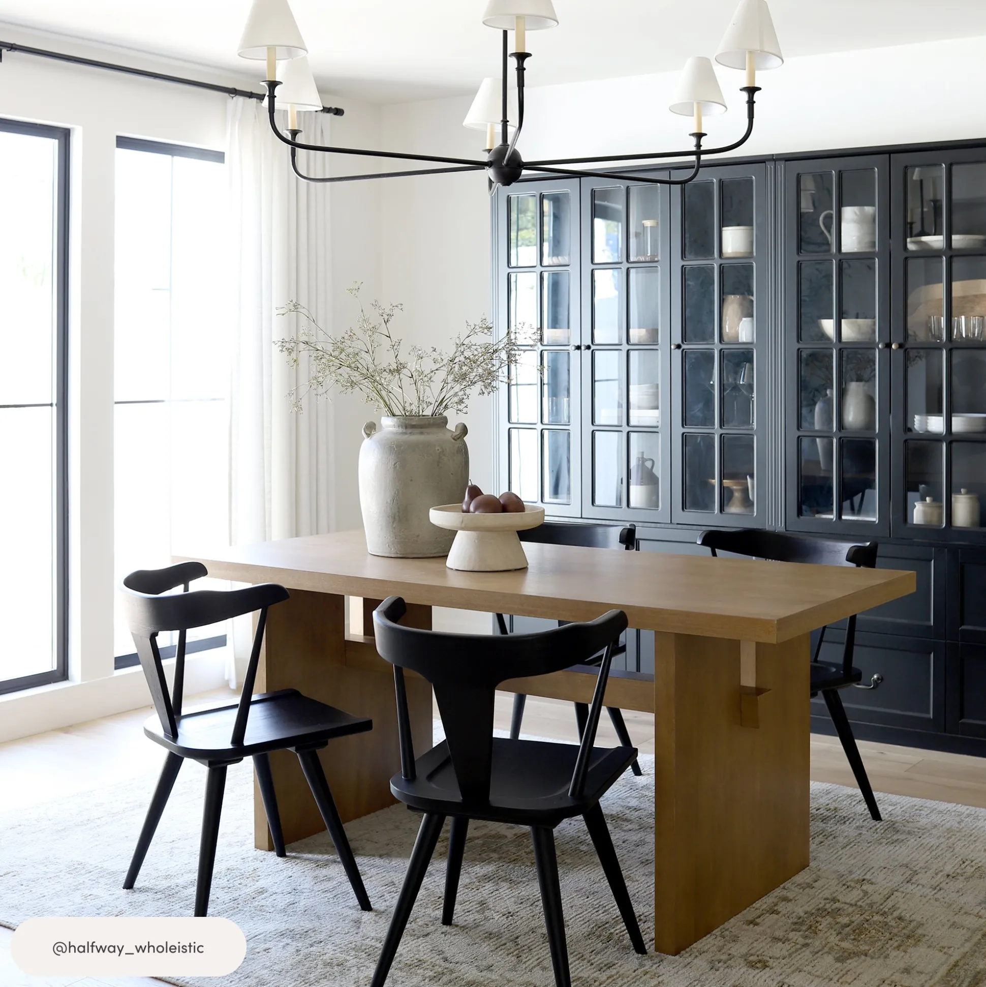 Wood Modern Farmhouse Dining Table Light Brown