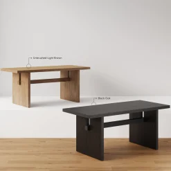 Wood Modern Farmhouse Dining Table Black Oak