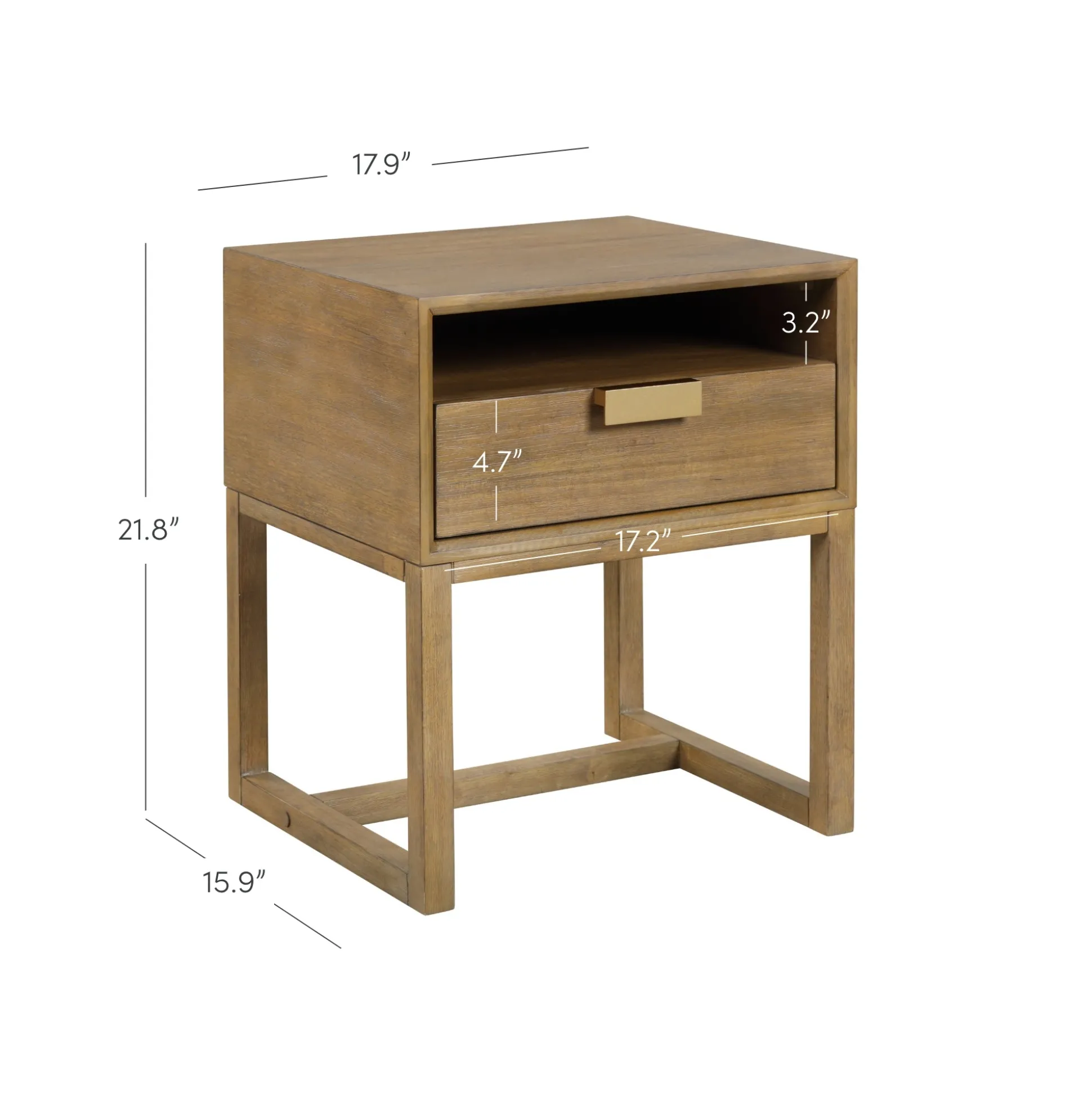 Wood Modern Farmhouse Nightstands (Set of 2)
