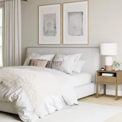Wood Modern Farmhouse Nightstand with Drawer