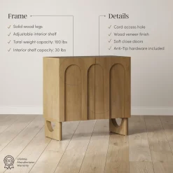 Wood Modular TV Console with Arched Doors for TVs up to 65