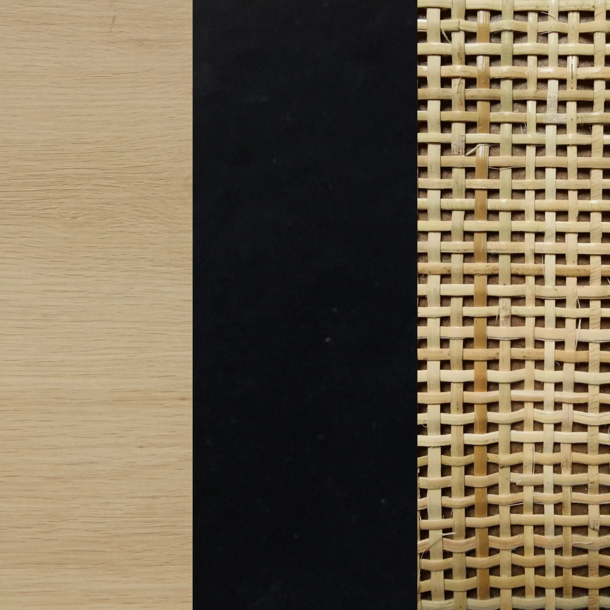 Wood & Rattan 2-Drawer Nightstand Light Oak