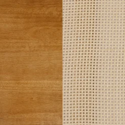 Wood & Rattan Oval Coffee Table Honey Brown