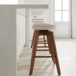 Wood Swivel Counter Height Bar Stools Brown (Set of 4)