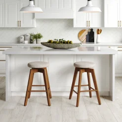 Wood Swivel Counter Height Bar Stools Brown (Set of 2)