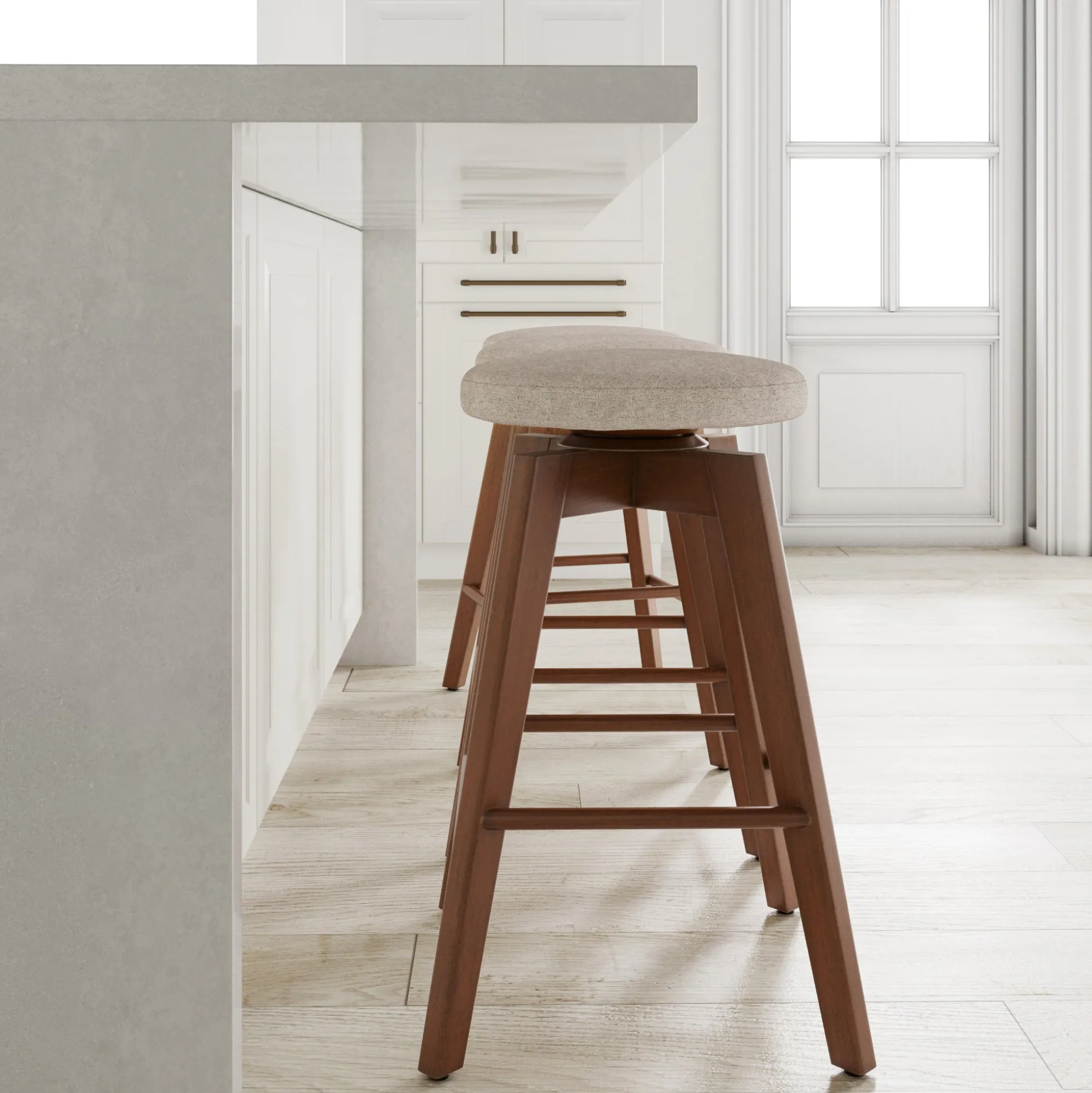 Wood Swivel Counter Height Bar Stools Brown (Set of 2)