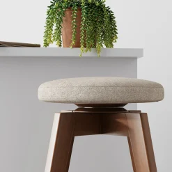 Wood Swivel Counter Height Bar Stools Brown (Set of 2)